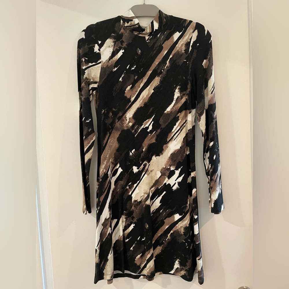 Tart mini dress, size S, like new, brown, black and white.